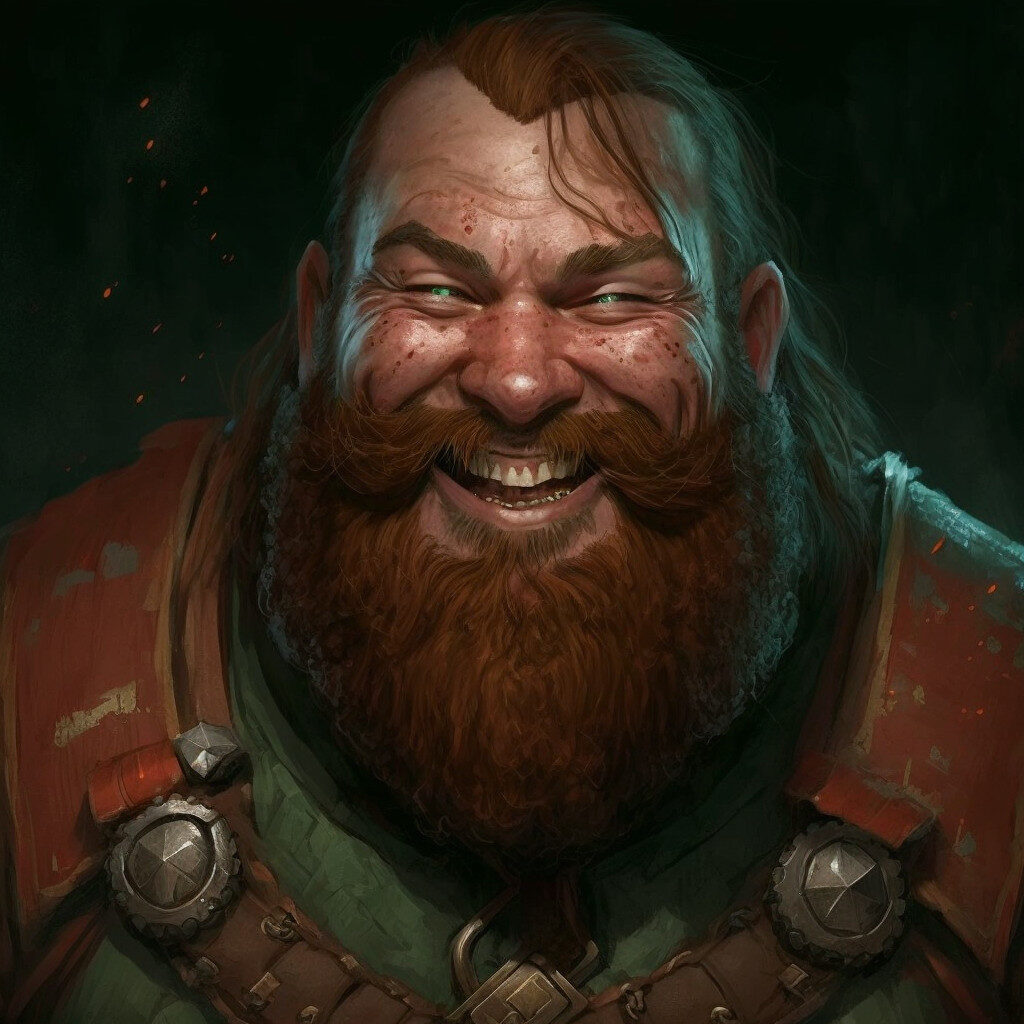 Winter Ailments: A joyous dwarf with pained eyes, afflicted with Jovial Curse.