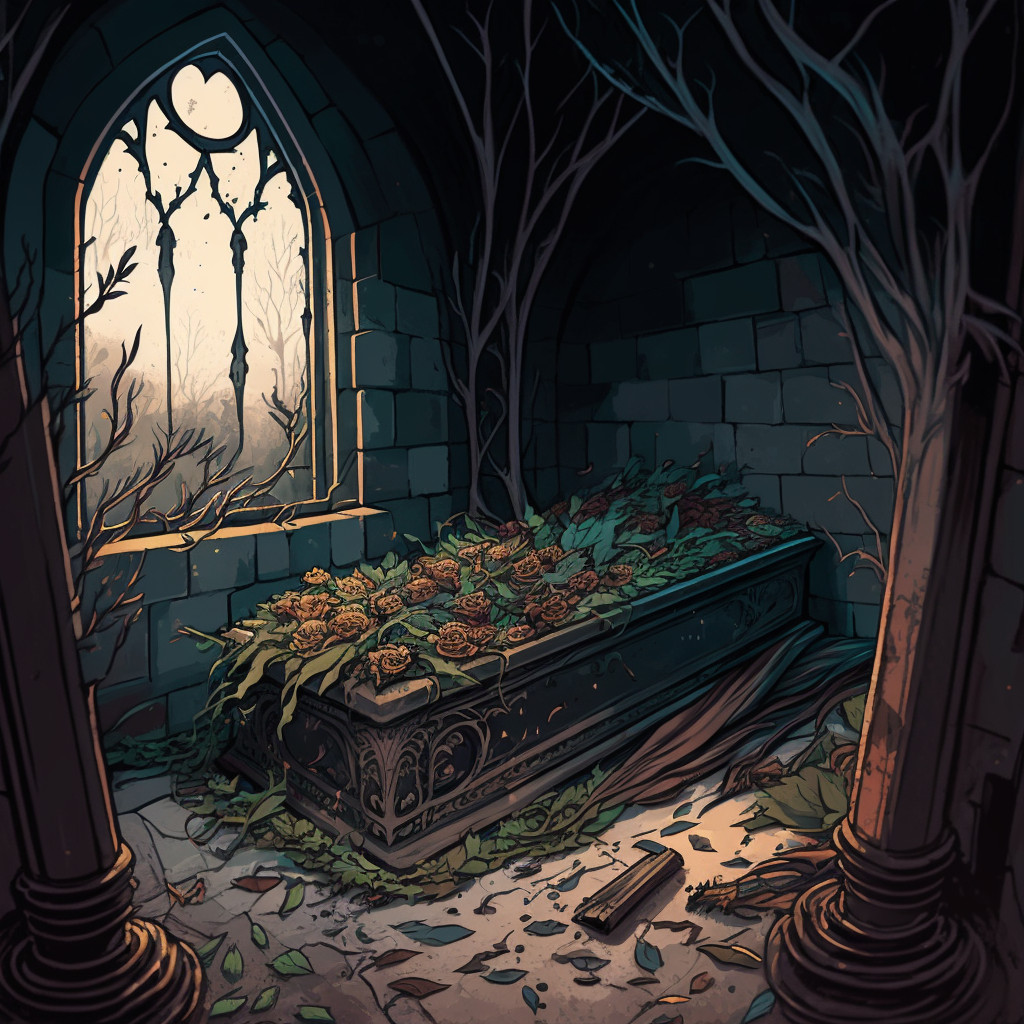 Curses! A sarcophagus of a long dead vampire.